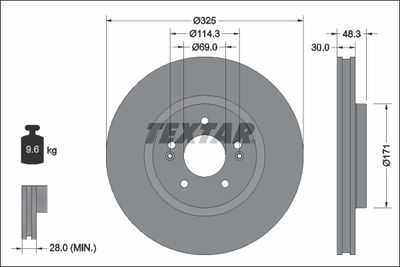 Brake Disc TEXTAR 92337103