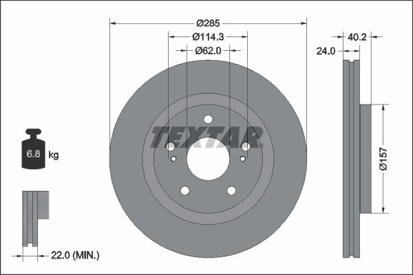 TEXTAR 92337303 Brake Disc