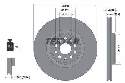 Brake Disc TEXTAR 92337505