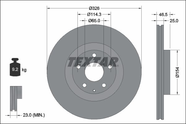 TEXTAR 92337603 Brake Disc