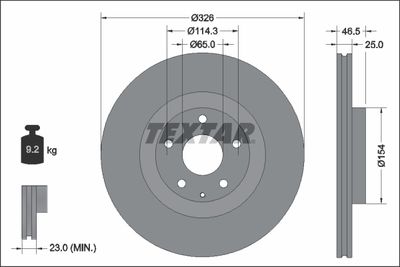 Brake Disc TEXTAR 92337603