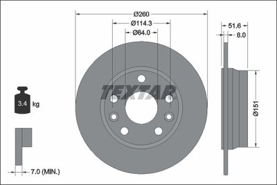 Brake Disc TEXTAR 92337703