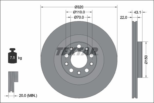 TEXTAR 92337803 Brake Disc