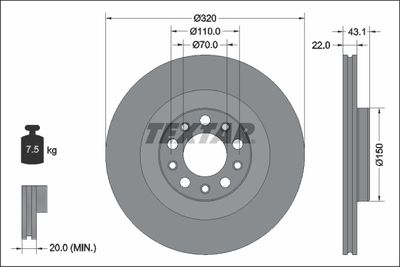 Brake Disc TEXTAR 92337803