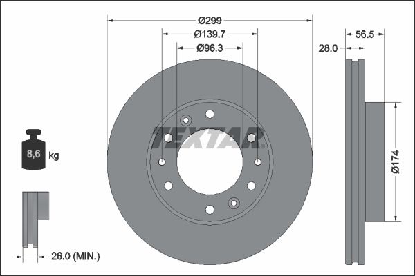 TEXTAR 92338103 Brake Disc