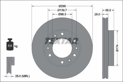 Brake Disc TEXTAR 92338103