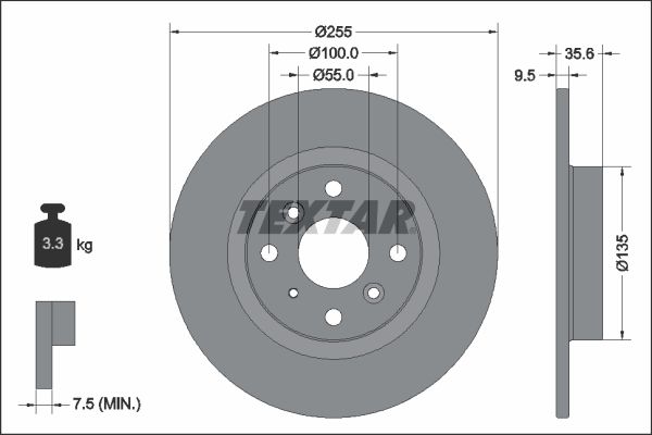 TEXTAR 92338203 Brake Disc