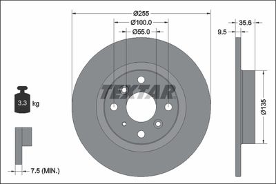 Brake Disc TEXTAR 92338203
