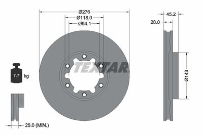 Brake Disc TEXTAR 92338603