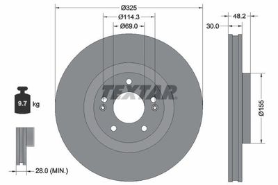 Brake Disc TEXTAR 92341803