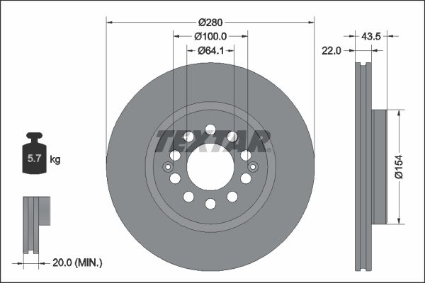 TEXTAR 92342603 Brake Disc