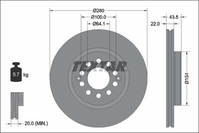 Brake Disc TEXTAR 92342603