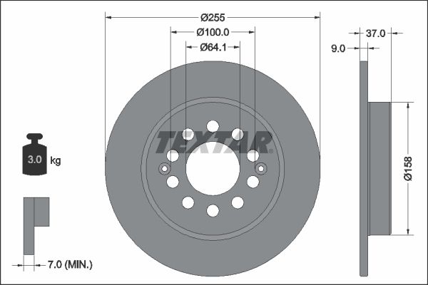TEXTAR 92342703 Brake Disc