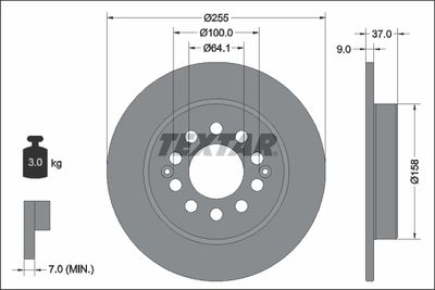 Brake Disc TEXTAR 92342703