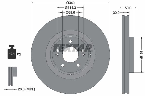 TEXTAR 92342803 Brake Disc