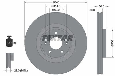 Brake Disc TEXTAR 92342803