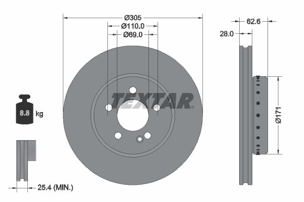 TEXTAR 92343625 Brake Disc