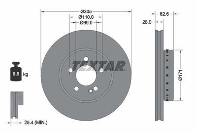 Brake Disc TEXTAR 92343625