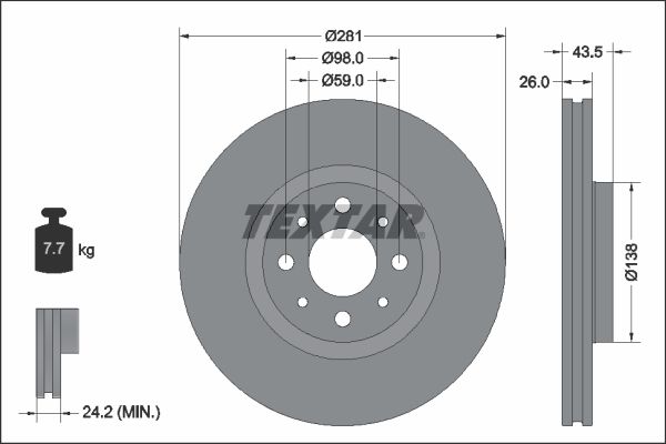TEXTAR 92344703 Brake Disc