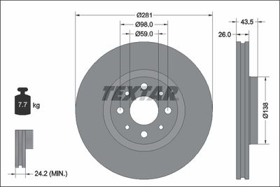 Brake Disc TEXTAR 92344703