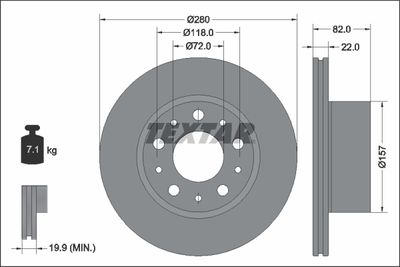 Brake Disc TEXTAR 92344903