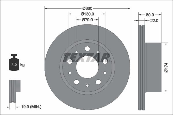 TEXTAR 92345003 Brake Disc