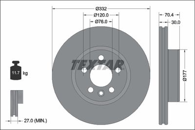 Brake Disc TEXTAR 92345105