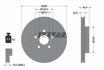 Brake Disc TEXTAR 92345403
