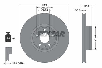 Brake Disc TEXTAR 92345505