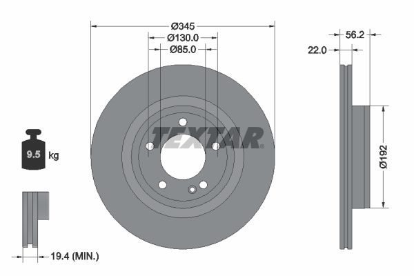 TEXTAR 92345705 Brake Disc