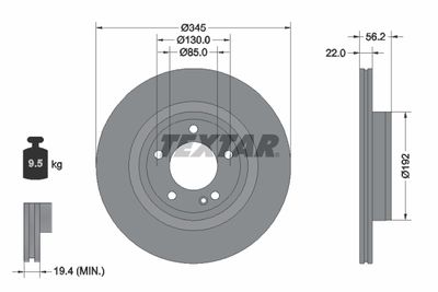 Brake Disc TEXTAR 92345705