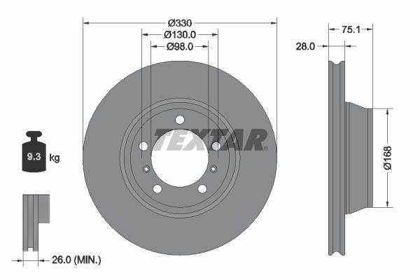 TEXTAR 92345805 Brake Disc