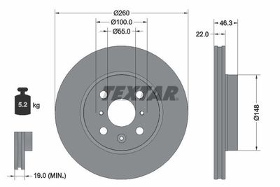 Brake Disc TEXTAR 92346103