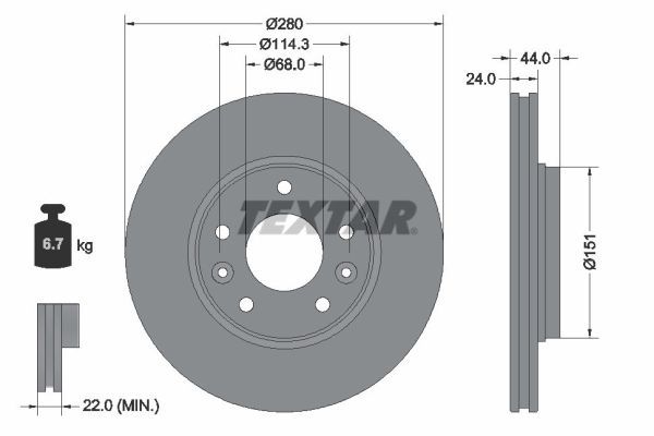 TEXTAR 92346803 Brake Disc