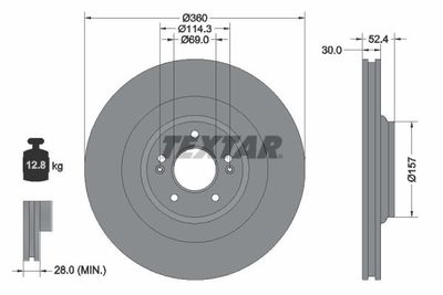 Brake Disc TEXTAR 92346905