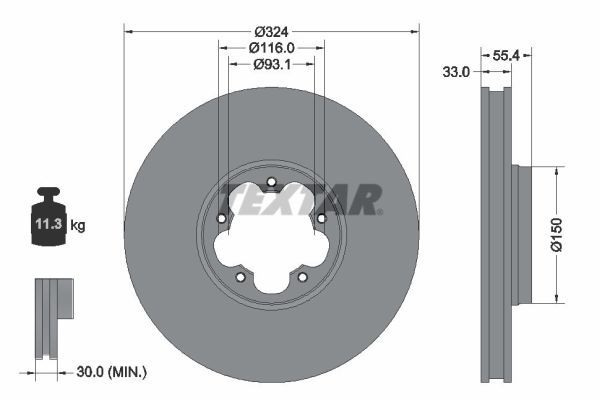 TEXTAR 92347103 Brake Disc