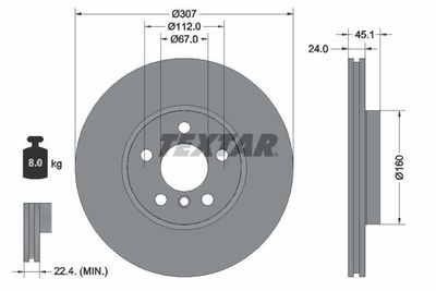 Brake Disc TEXTAR 92347205