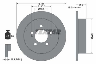 Brake Disc TEXTAR 92347403