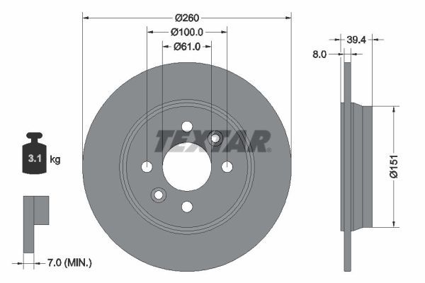 TEXTAR 92347603 Brake Disc