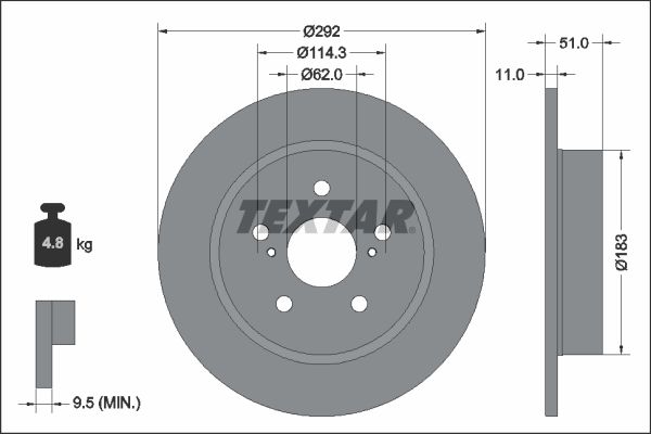 TEXTAR 92347803 Brake Disc