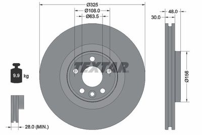 Brake Disc TEXTAR 92348805