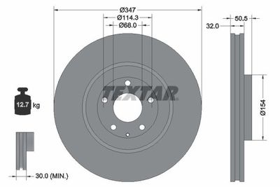 Brake Disc TEXTAR 92348903