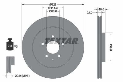 Brake Disc TEXTAR 92349003