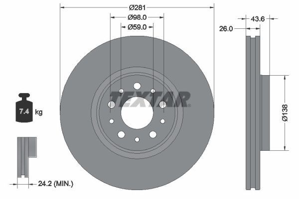 TEXTAR 92349303 Brake Disc