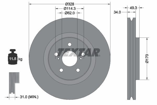 TEXTAR 92349505 Brake Disc
