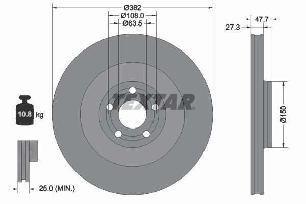TEXTAR 92350805 Brake Disc