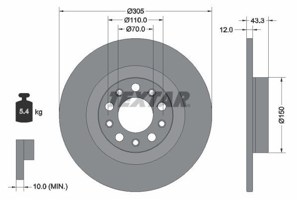 TEXTAR 92351003 Brake Disc