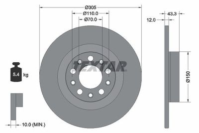 Brake Disc TEXTAR 92351003