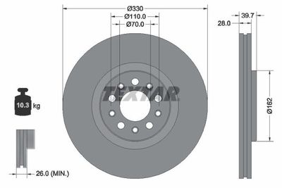 Brake Disc TEXTAR 92351103