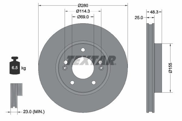 TEXTAR 92351203 Brake Disc
